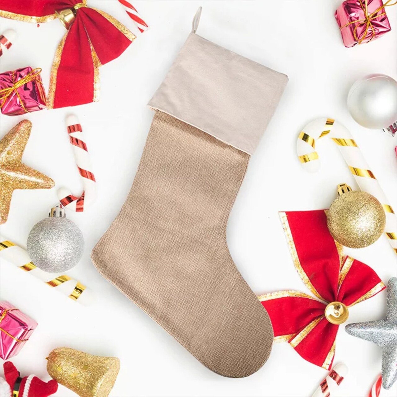 Kitcheniva Personalised Christmas Stocking Family Set DIY Decor 6 Pcs